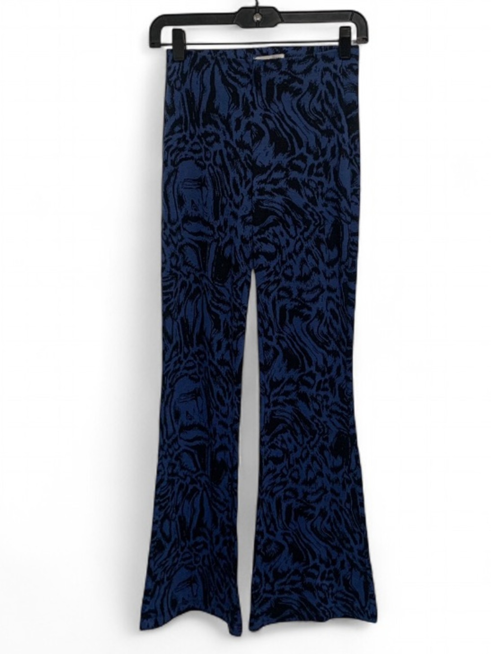 Urban Outfitters Blue and Black Animal Print Knit Flare Pants